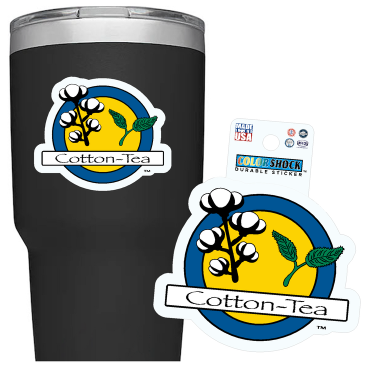 Cotton-Tea® Tumbler Sticker by Color Shock@