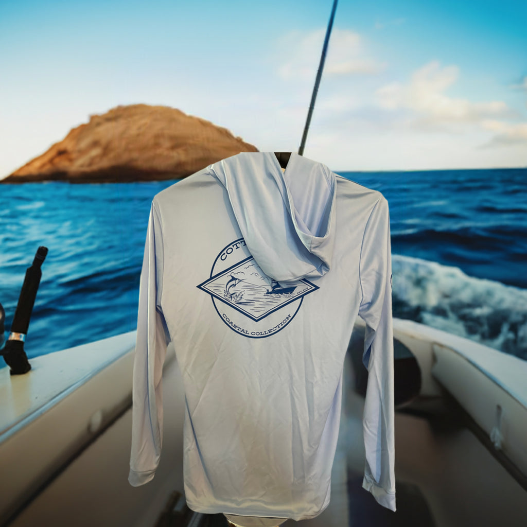 Day at Sea Hooded Performance Long Sleeve Shirt | Cotton-Tea